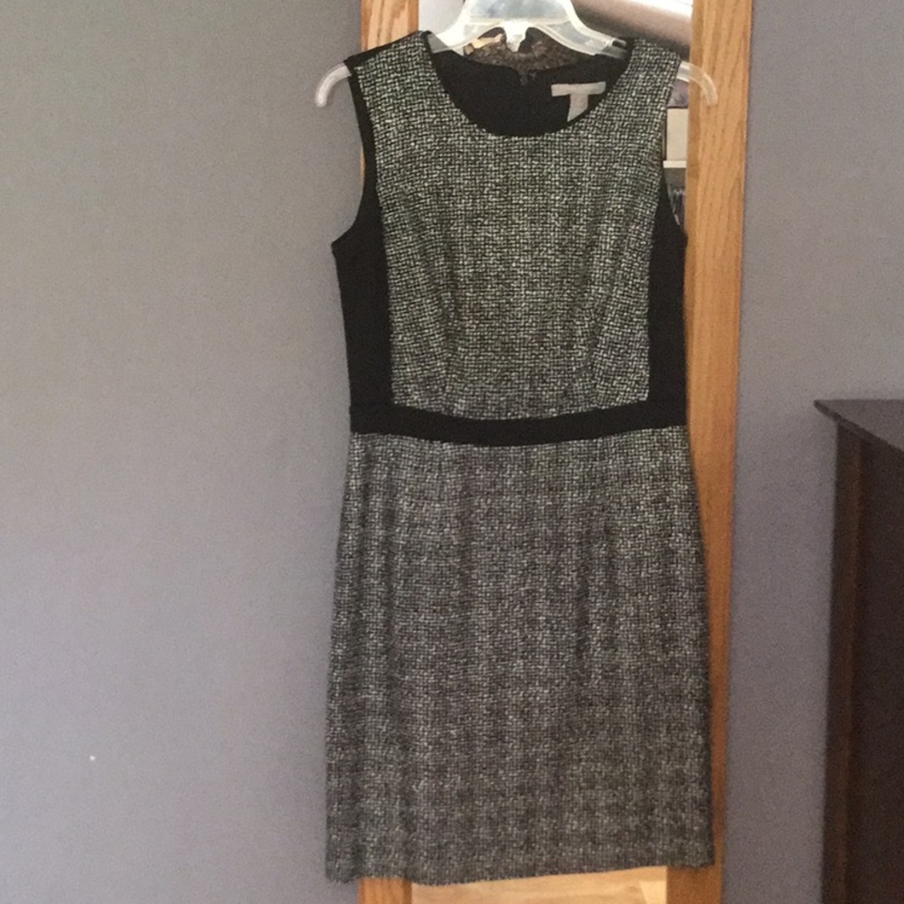 Black white silver Banana Republic dress s 6